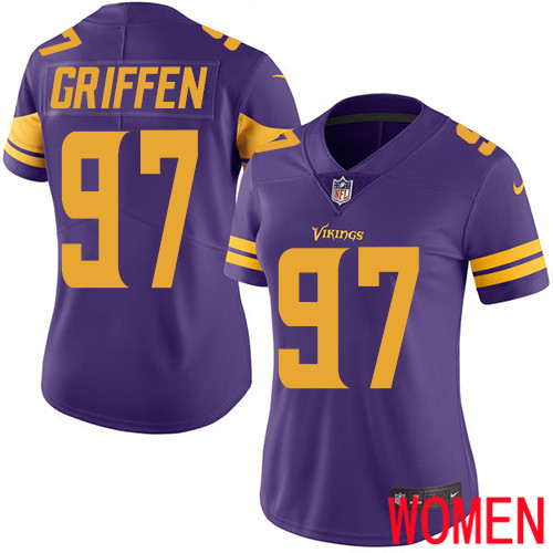 Minnesota Vikings #97 Limited Everson Griffen Purple Nike NFL Women Jersey Rush Vapor Untouchable->women nfl jersey->Women Jersey